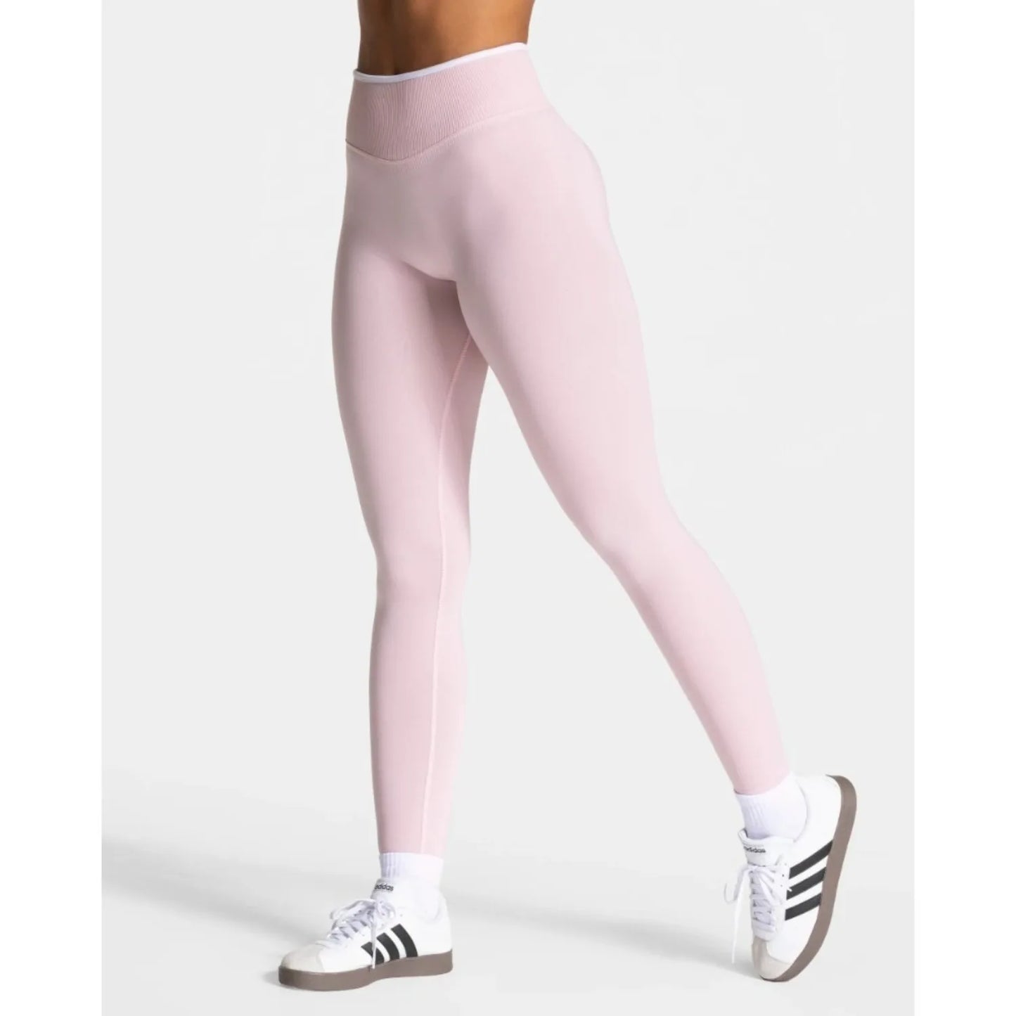 Women's Seamless Gym Solid Color Sports Pants White Edge Waist Tight High Waist Hip Lifting Yoga Pants Running Exercise Pants